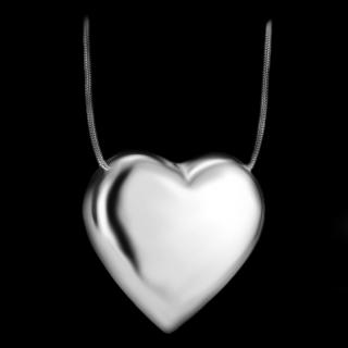 Náhrdelník lesklé ocelové srdce na bužírce - Chirurgická ocel  + Doprava zdarma + Dárkové balení zdarma