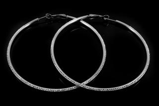 Náušnice obří stříbrné kruhy se zirkony - Chirurgická ocel  + Doprava zdarma + Dárkové balení zdarma