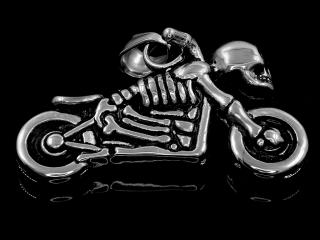 Pánský přívěsek Moto Skeleton - Chirurgická ocel  + Řetízek zdarma + Doprava zdarma + Dárkové balení zdarma