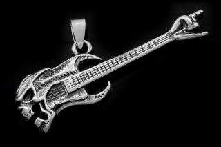 Přívěsek Rocková kytara pro milovníky tvrdé muziky - Chirurgická ocel - Stainless steel  + Doprava zdarma + Dárkové balení zdarma