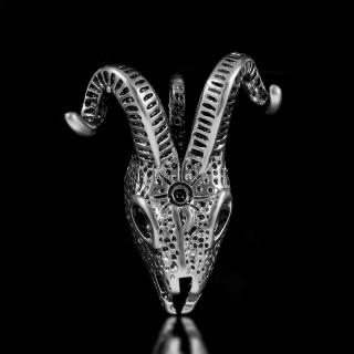 Přívěsek rohatá lebka symbolizující ďábla - Chirurgická ocel  + Řetízek zdarma + Doprava zdarma + Dárkové balení zdarma