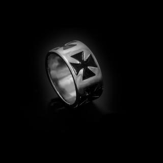 Prsten Maltézské kříže - Chirurgická ocel  + Doprava zdarma + Dárkové balení zdarma Velikost prstenu: 18 (8)