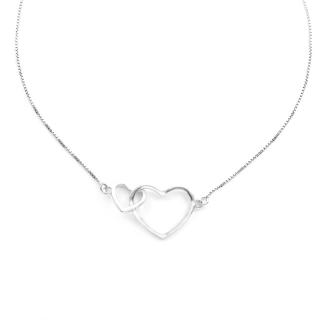 Stříbrný náhrdelník L'Amour Éternel se spojenými srdíčky - Stříbro 925/1000  + Doprava zdarma + Dárkové balení zdarma