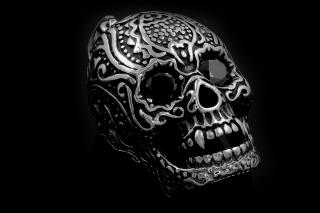 Velmi mohutný přívěsek lebka s ornamenty Los Muertos - Chirurgická ocel  + Doprava zdarma + Dárkové balení zdarma