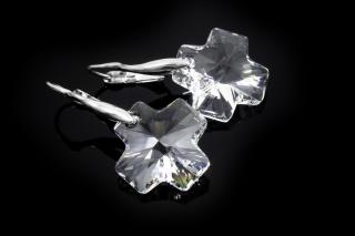 Visací náušnice s čirým krystalkem ve tvaru kříže - Chirurgická ocel  + Doprava zdarma + Dárkové balení zdarma