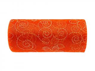 Organza s motivem 2 12cm - dark orange/dark orange