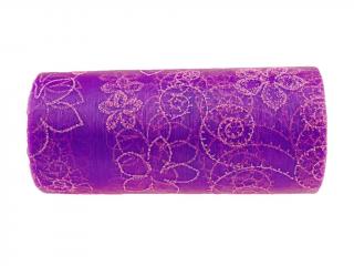 Organza s motivem 2 12cm - lilac/lilac