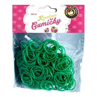 (61) Loom Bands Pletací gumičky zelené 4, 200ks + háček