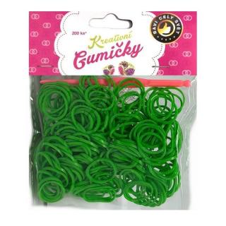 (63) Loom Bands Pletací gumičky zelené 3, 200ks + háček