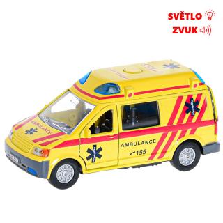 Ambulance se světlem a zvukem na zpětný chod 14 cm