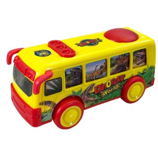 Autobus 12 cm na setrvačník s pohybujícími se obrázky žlutý