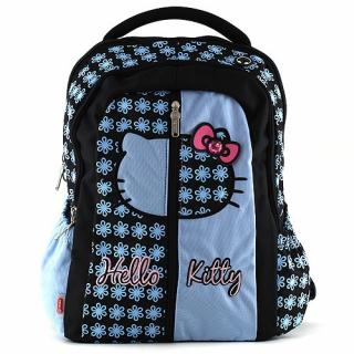 Batoh školní Hello Kitty Blue Flower černo-modrý