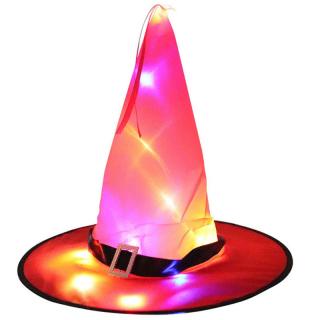 Čarodějnický klobouk s LED světlem Barva: Červený