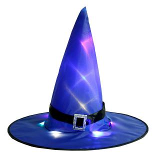 Čarodějnický klobouk s LED světlem Barva: Modrý