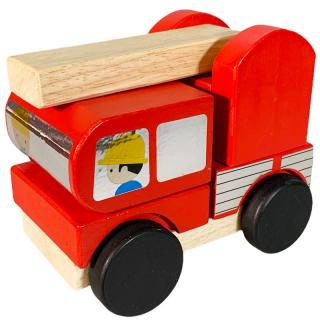 Dřevěné auto hasiči 13 cm (6093BAZAR)