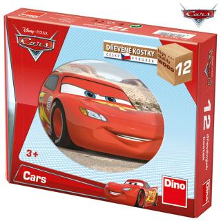 Dřevěné kostky Cars 12 ks