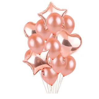 Fóliový balónek mix růžově zlatý 14 ks (6894)