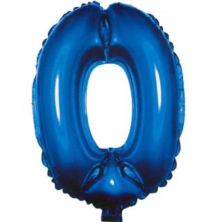 Fóliový balónek modrý číslo 0 - 82 cm (4514)