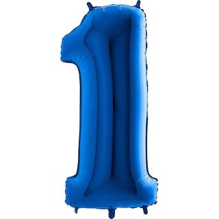 Fóliový balónek modrý číslo 1 - 82 cm (4514)