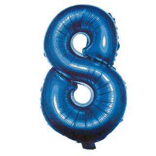 Fóliový balónek modrý číslo 8 - 82 cm (4514)