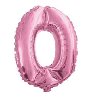 Fóliový balónek růžový číslo 0 - 82 cm (4514)