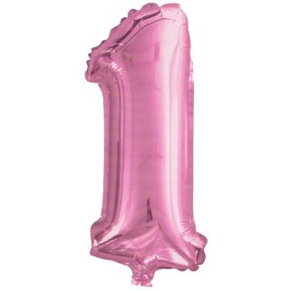 Fóliový balónek růžový číslo 1 - 82 cm (4514)