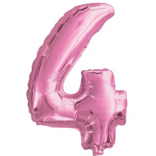 Fóliový balónek růžový číslo 4 - 82 cm (4514)