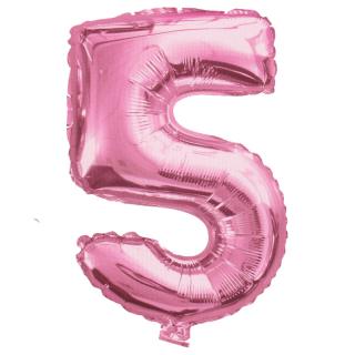 Fóliový balónek růžový číslo 5 - 82 cm (4514)