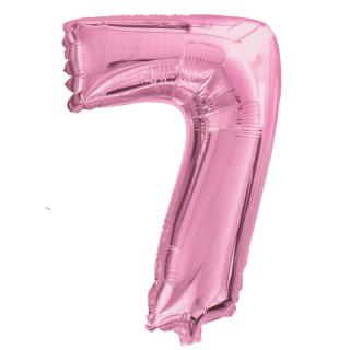 Fóliový balónek růžový číslo 7 - 82 cm (4514)
