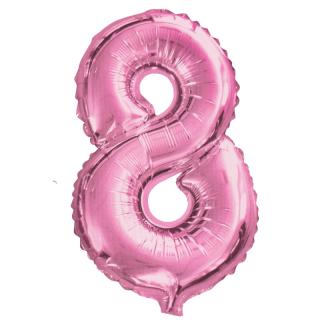 Fóliový balónek růžový číslo 8 - 82 cm (4514)