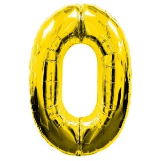 Fóliový balónek zlatý číslo 0 - 82 cm (4514)