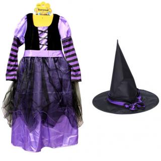 Kostým na karneval - čarodějnice fialová
