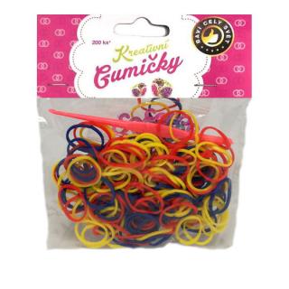 (M4) Loom Bands Pletací gumičky vícebarevné 200ks + háček