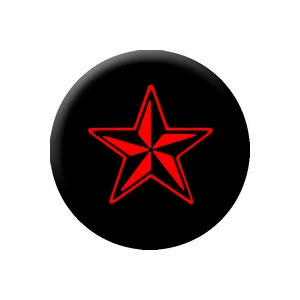 Placka Nautica Star (Red & Black) 25mm (164)