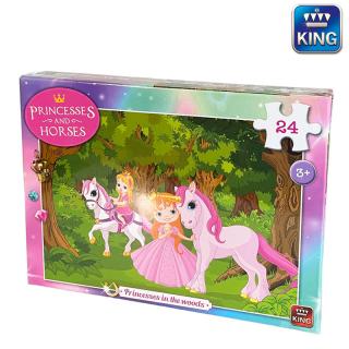 Puzzle Princezna a koně Princezny v lese 24 dílků