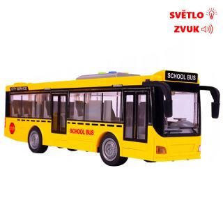 Školní autobus na setrvačník se světlem a zvukem