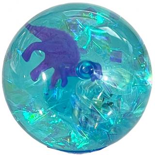 Super Duper svítící skákající míček dino 6 cm Barva: Modrý