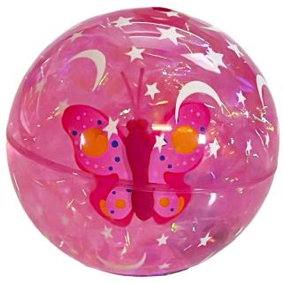Super Duper svítící skákající míček motýl 6 cm Barva: Růžový