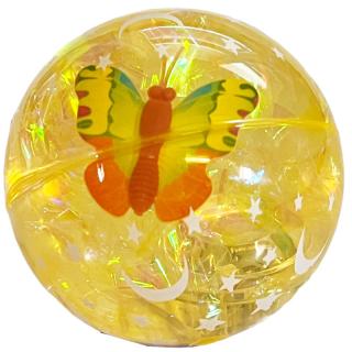 Super Duper svítící skákající míček motýl 6 cm Barva: Žlutý