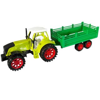 Traktor s přívěsem na setrvačník 32 cm zelený