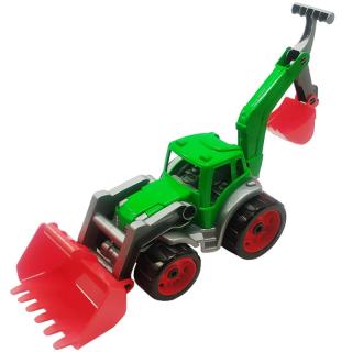 Traktor se dvěma lžícemi 50 cm zelený