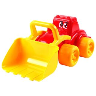 Veselý traktor Maxík s nakladačem červený
