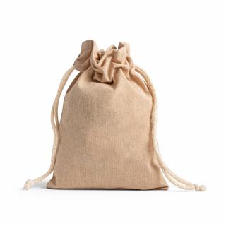 Bavlněná taška/pytel se stahovací šňůrkou, přírodní 14x20cm