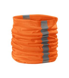 bezpečnostní fluorescenční šátek s retroreflexními pruhy, oranžový