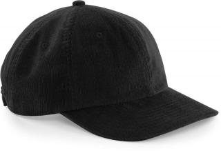 Černá manšestrová 6 panelová kšiltovka &quot;Heritage Cord Cap&quot;