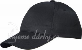 černá pětidílná čepice s nízkým profilem (Při objednání je daná cena vázána na minimální odběr.)