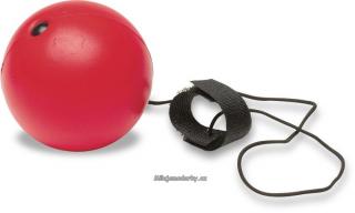 červený míček na elastické šňůrce jako antistress