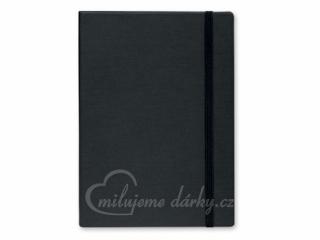 COLOR NOTE II, Poznámkový zápisník s gumičkou, černá