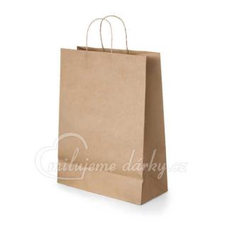 Dárková papírová dárková taška, přírodní, 24x31x9cm, balení 5 ks