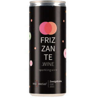 Frizzante Zweigeltrebe Rosé, jemně perlivé víno v plechovce